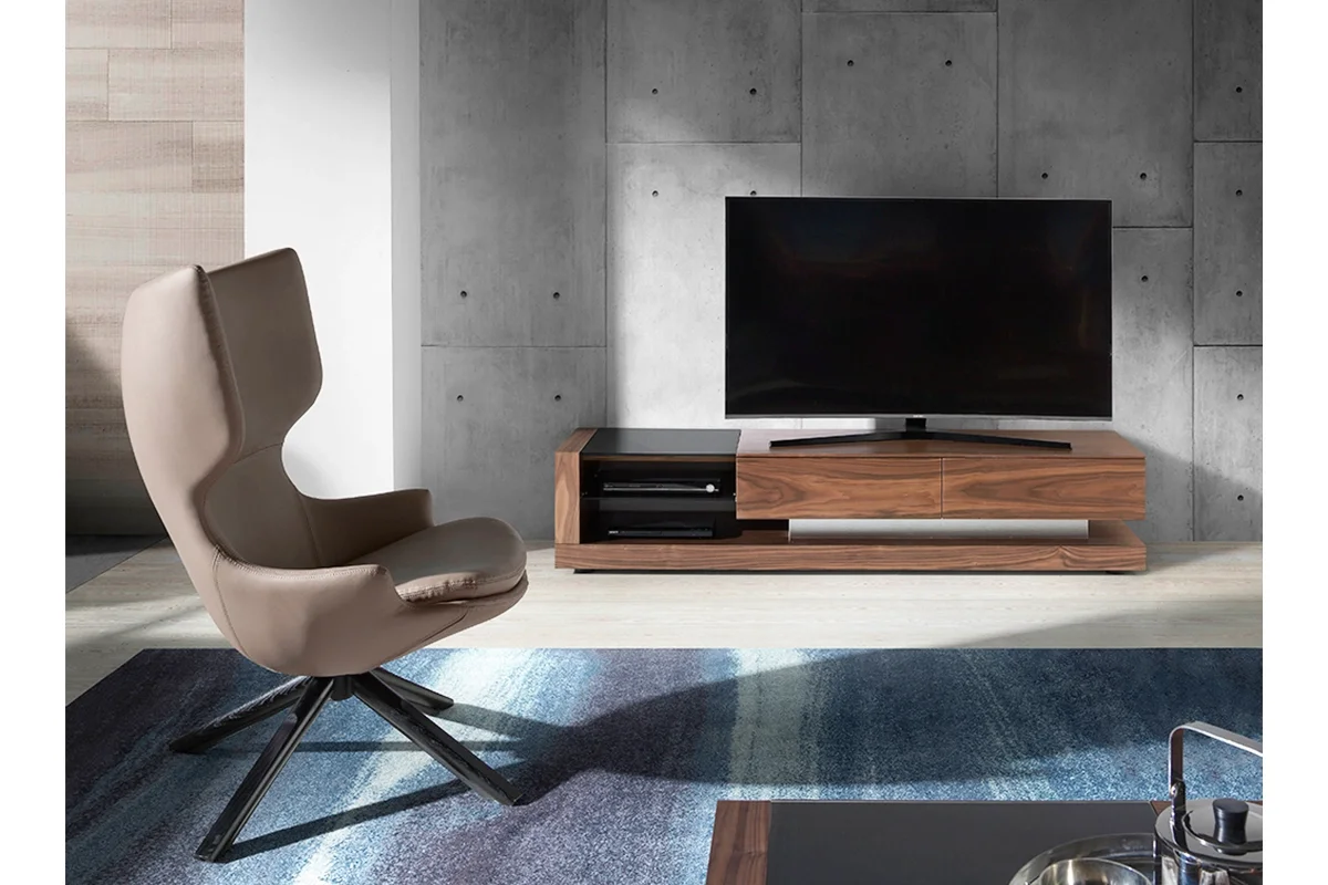 Benton Camlı Tv Ünitesi Ceviz