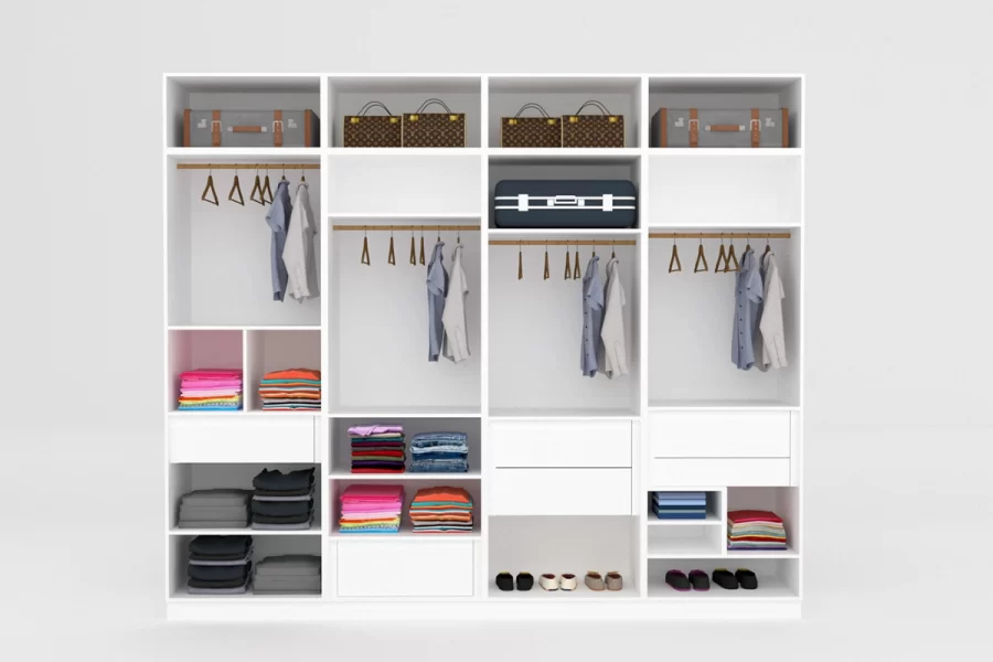 4 kapaklı raylı dolap modelleri